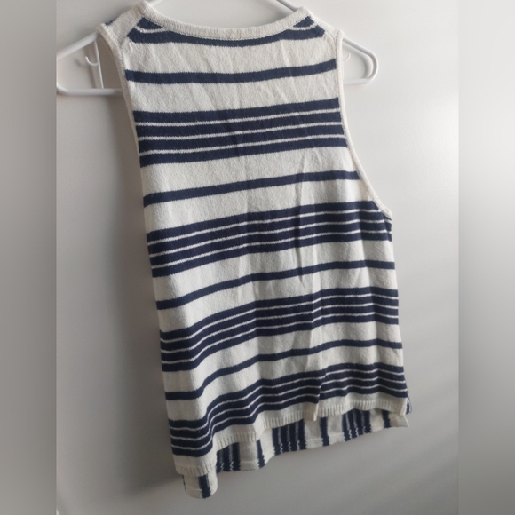 Madewell Striped Sweater Tank Preppy Casual Nautical Large Beach - Picture 5 of 5